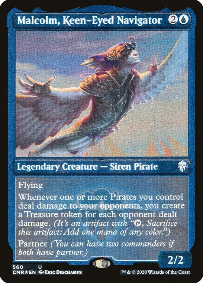 Image for Malcolm, Keen-Eyed Navigator (Foil Etched) (560) (Commander Legends) (CMR) - Magic: The Gathering