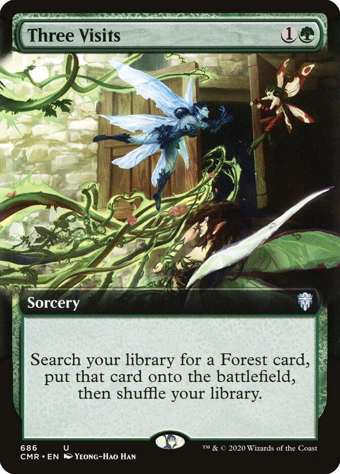 Image for Three Visits (Extended Art) (686) (Commander Legends) (CMR) - Magic: The Gathering