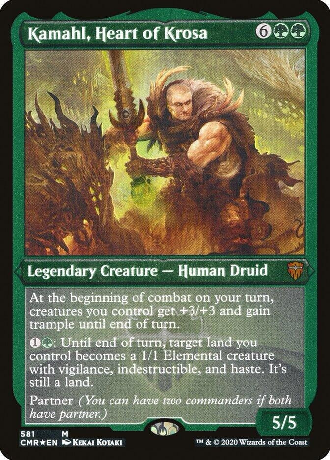 Image for Kamahl, Heart of Krosa (Foil Etched) (581) (Commander Legends) (CMR) - Magic: The Gathering