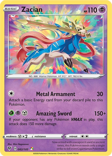 Image for Zacian (082/185) (SWSH04: Vivid Voltage) (SWSH04) - Pokemon