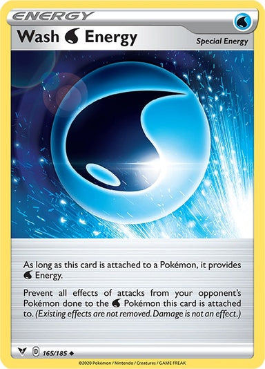 Image for Wash Water Energy (165/185) (SWSH04: Vivid Voltage) (SWSH04) - Pokemon