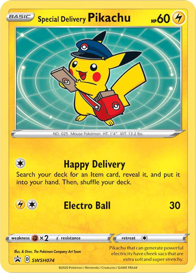 Image for Special Delivery Pikachu - SWSH074 (SWSH074) (SWSH: Sword & Shield Promo Cards) - Pokemon