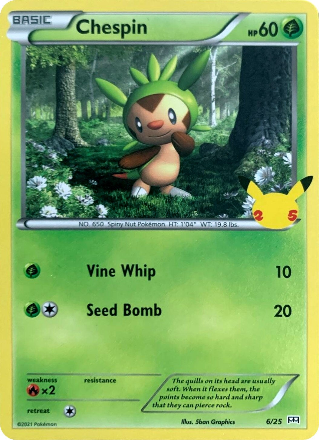 Image for Chespin (006/025) (McDonald's 25th Anniversary Promos) (M21) - Pokemon