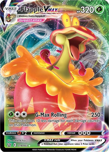Image for Flapple VMAX (019/163) (SWSH05: Battle Styles) - Pokemon