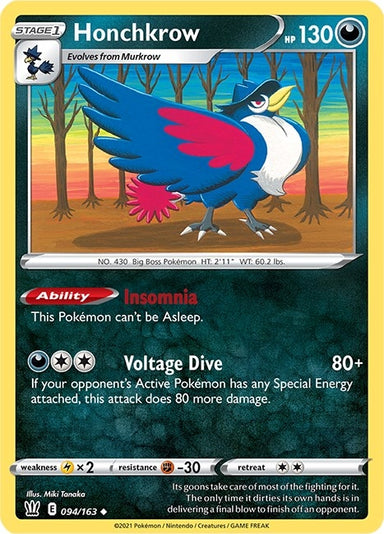 Image for Honchkrow (094/163) (SWSH05: Battle Styles) - Pokemon