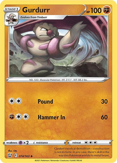Image for Gurdurr (074/163) (SWSH05: Battle Styles) - Pokemon