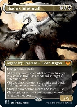 Image for Shadrix Silverquill (Borderless) (280) (Strixhaven: School of Mages) (STX) - Magic: The Gathering