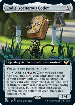 Image for Codie, Vociferous Codex (Extended Art) (357) (Strixhaven: School of Mages) (STX) - Magic: The Gathering