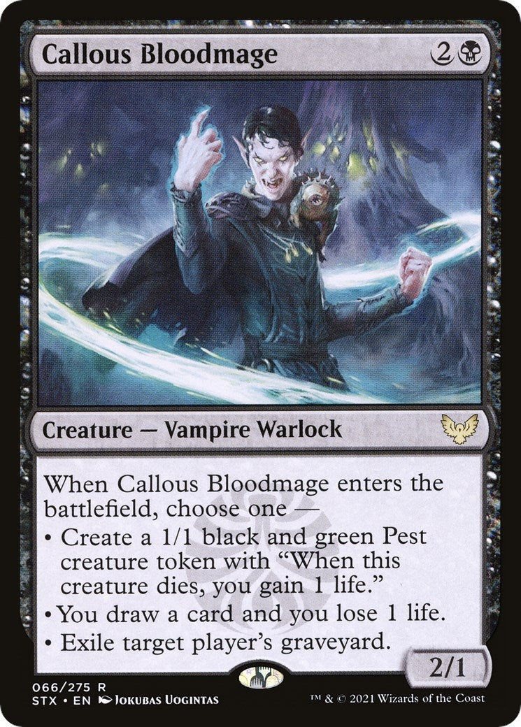 Image for Callous Bloodmage (66) (Strixhaven: School of Mages) (STX) - Magic: The Gathering