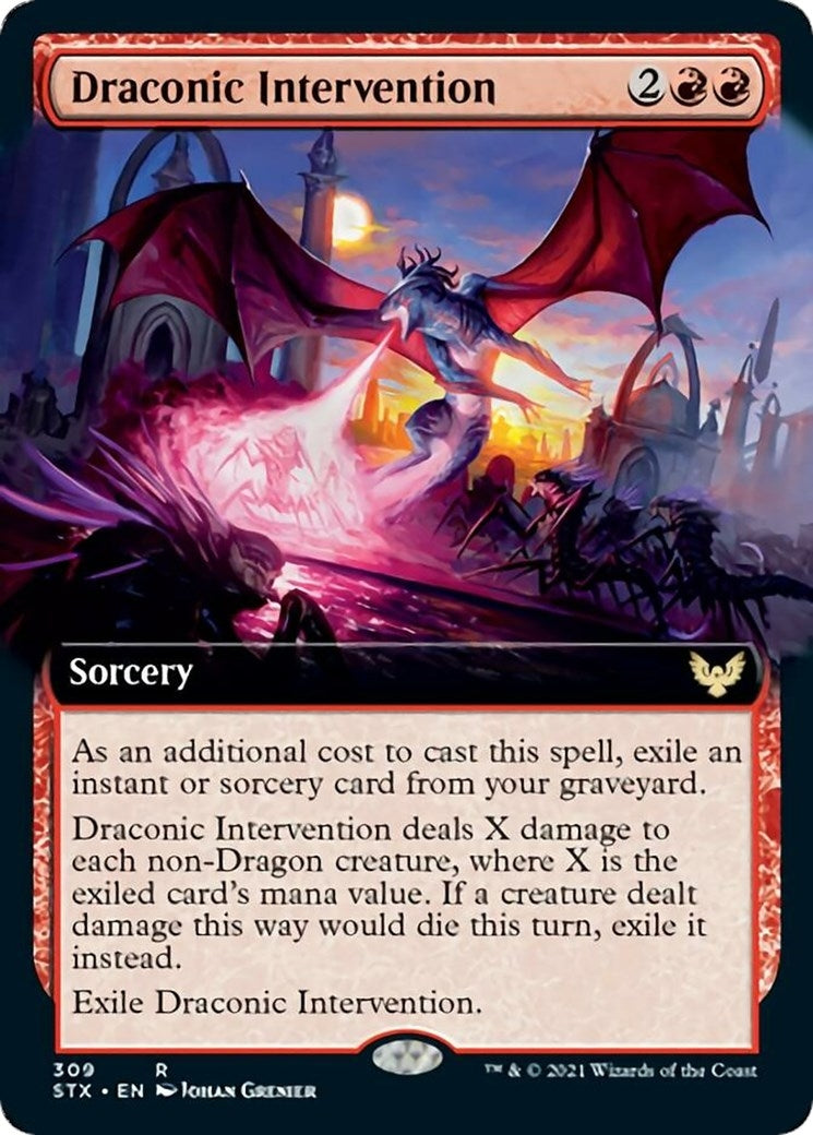 Image for Draconic Intervention (Extended Art) (309) (Strixhaven: School of Mages) (STX) - Magic: The Gathering