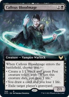 Image for Callous Bloodmage (Extended Art) (302) (Strixhaven: School of Mages) (STX) - Magic: The Gathering