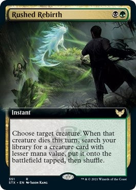 Image for Rushed Rebirth (Extended Art) (351) (Strixhaven: School of Mages) (STX) - Magic: The Gathering