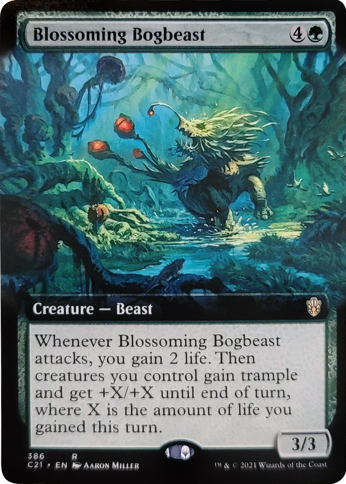 Image for Blossoming Bogbeast (Extended Art) (386) (Commander 2021) (C21) - Magic: The Gathering