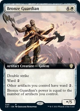 Image for Bronze Guardian (Extended Art) (340) (Commander 2021) (C21) - Magic: The Gathering