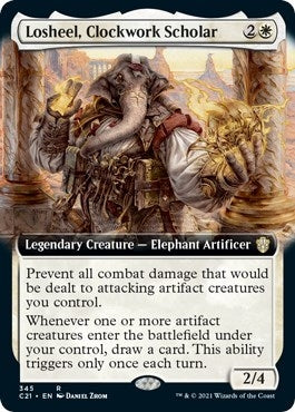 Image for Losheel, Clockwork Scholar (Extended Art) (345) (Commander 2021) (C21) - Magic: The Gathering