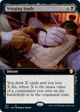 Image for Stinging Study (Extended Art) (371) (Commander 2021) (C21) - Magic: The Gathering