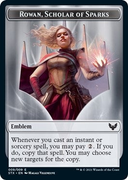 Image for Emblem - Rowan, Scholar of Sparks (9) (Strixhaven: School of Mages) (STX) - Magic: The Gathering