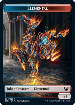 Image for Elemental (2) // Fractal (3) Double-Sided Token (2 // 3) (Strixhaven: School of Mages) (STX) - Magic: The Gathering