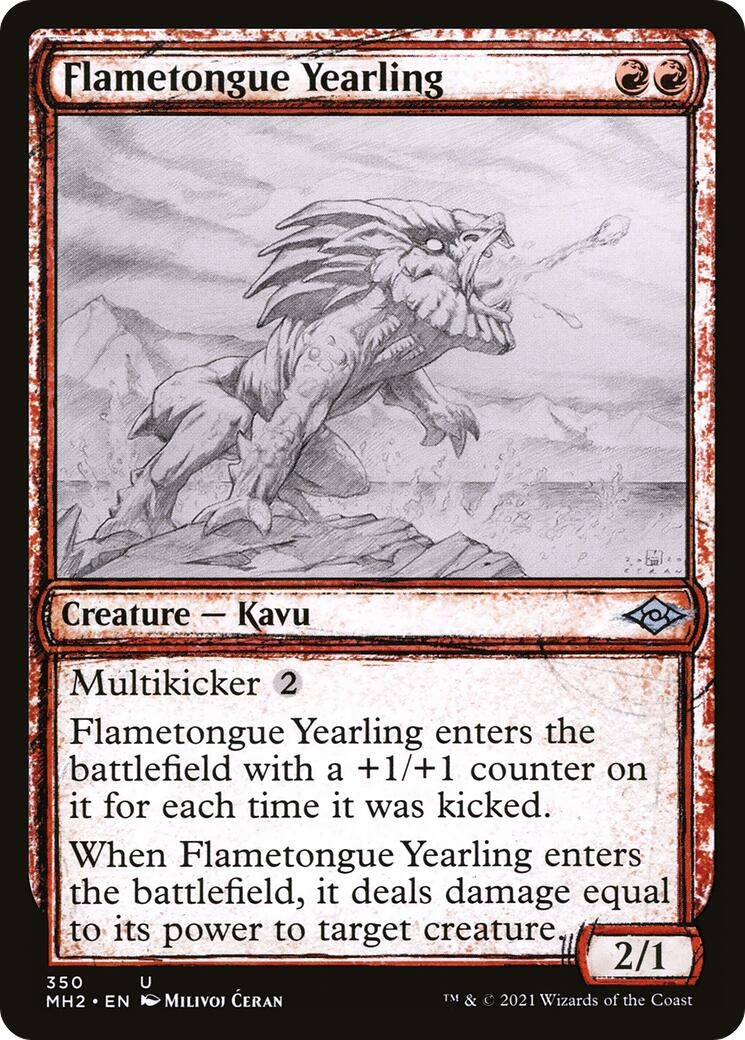 Image for Flametongue Yearling (Showcase) (350) (Modern Horizons 2) (MH2) - Magic: The Gathering