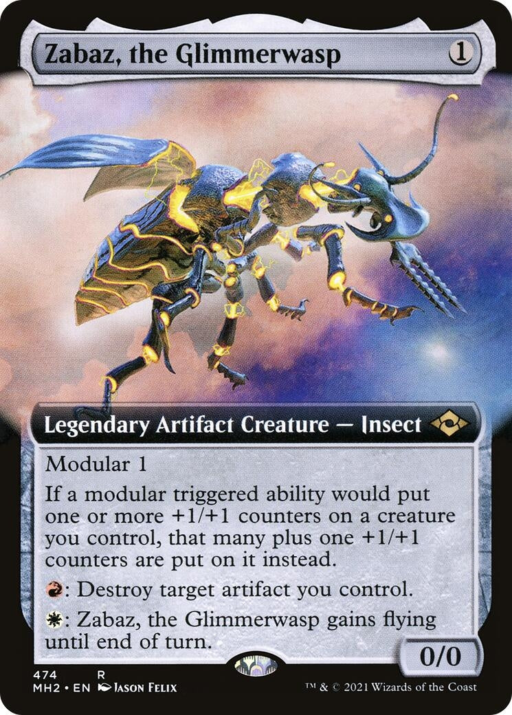 Image for Zabaz, the Glimmerwasp (Extended Art) (474) (Modern Horizons 2) (MH2) - Magic: The Gathering