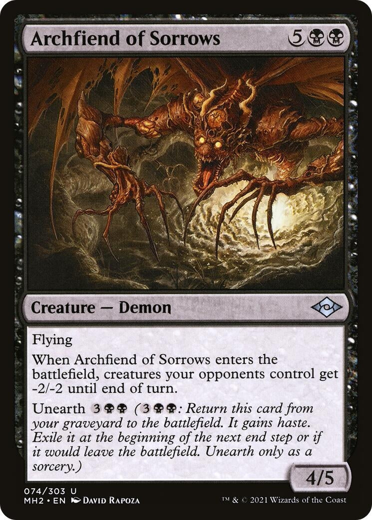 Image for Archfiend of Sorrows (74) (Modern Horizons 2) (MH2) - Magic: The Gathering