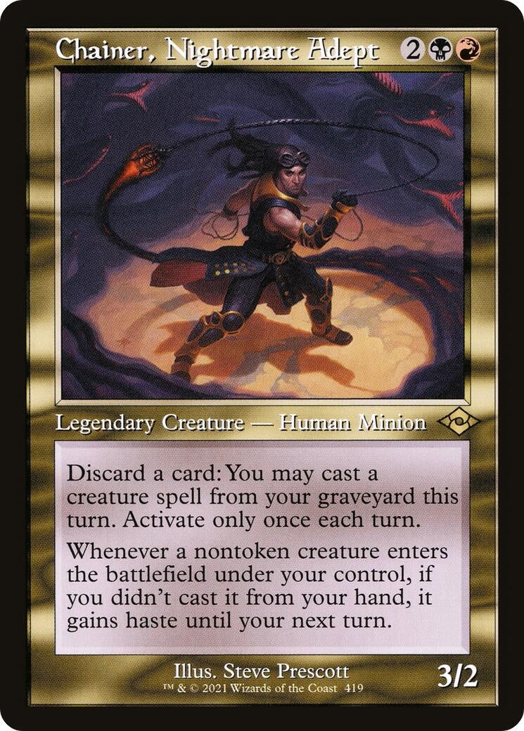 Image for Chainer, Nightmare Adept (Retro Frame) (419) (Modern Horizons 2) (MH2) - Magic: The Gathering