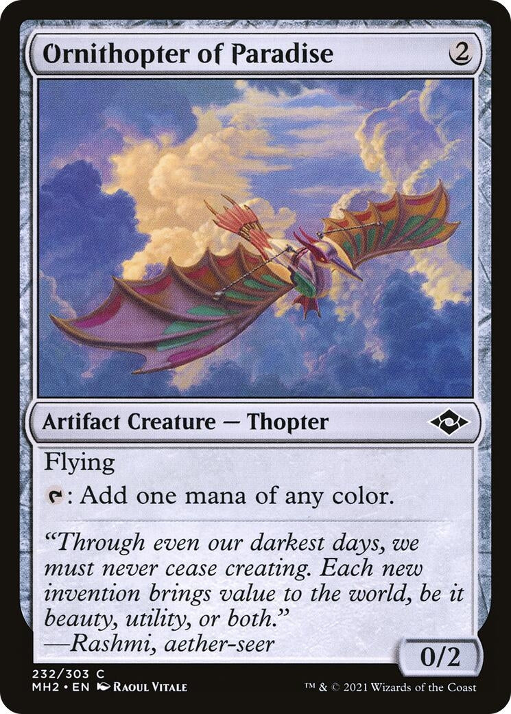 Image for Ornithopter of Paradise (232) (Modern Horizons 2) (MH2) - Magic: The Gathering