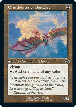 Image for Ornithopter of Paradise (Retro Frame) (Foil Etched) (430) (Modern Horizons 2) (MH2) - Magic: The Gathering