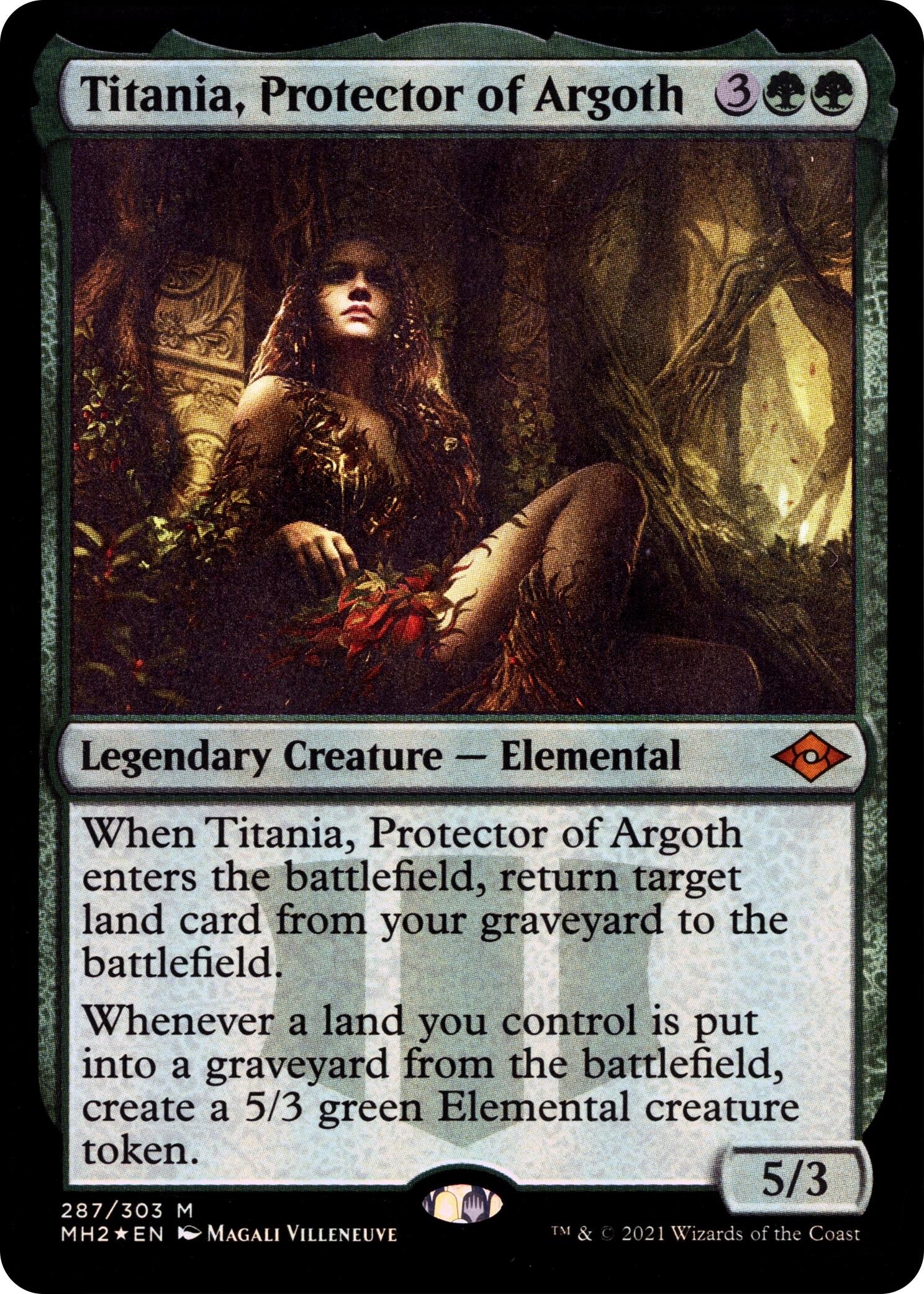 Image for Titania, Protector of Argoth (Foil Etched) (287) (Modern Horizons 2) (MH2) - Magic: The Gathering