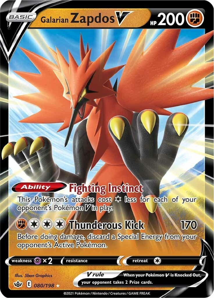 Galarian Zapdos V (080/198) (SWSH06: Chilling Reign)