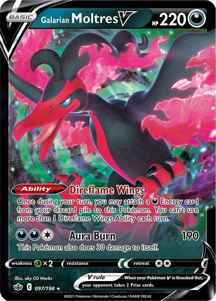 Galarian Moltres V (097/198) (SWSH06: Chilling Reign)