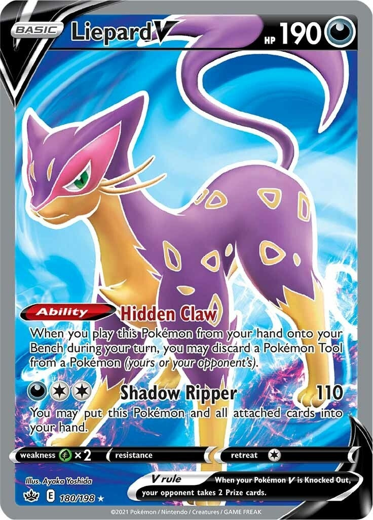 Liepard V (Full Art) (180/198) (SWSH06: Chilling Reign)
