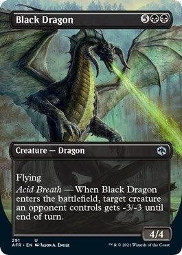 Image for Black Dragon (Borderless) (291) (AFR) - Magic: The Gathering