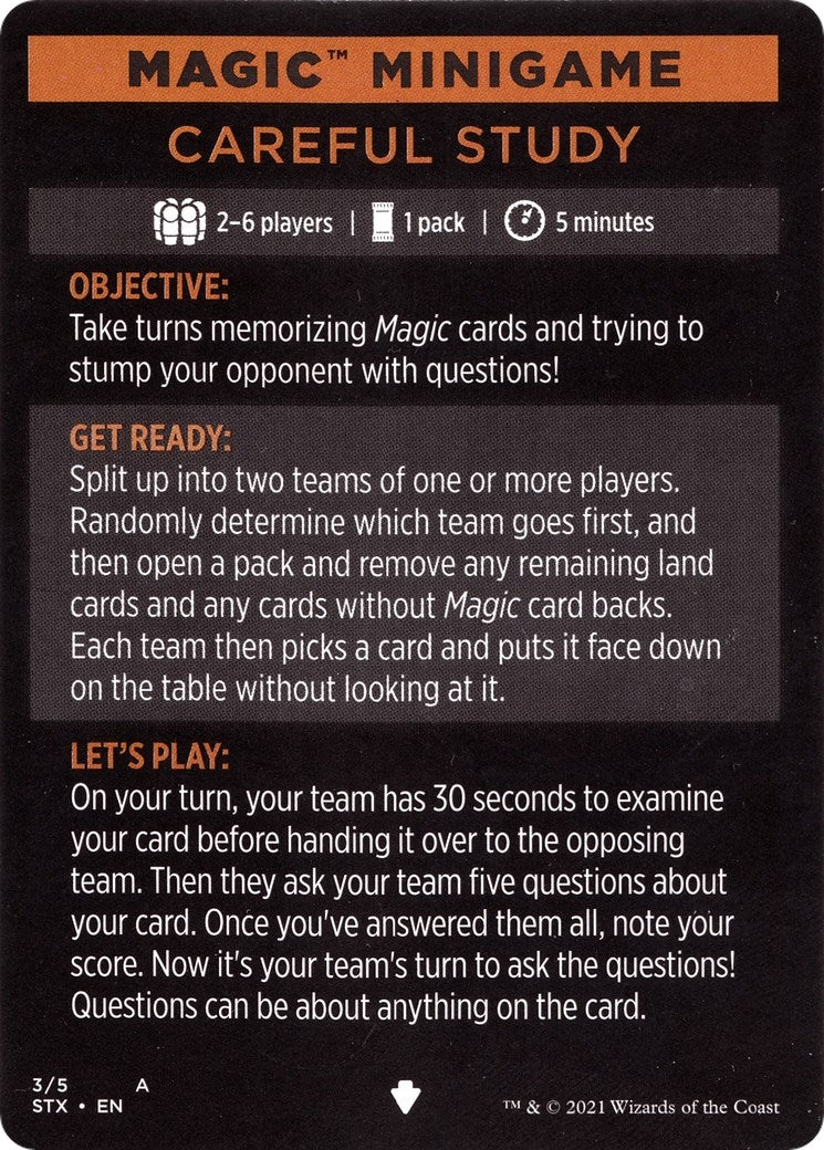 Image for Magic Minigame: Careful Study (4) (Strixhaven: School of Mages) (STX) - Magic: The Gathering
