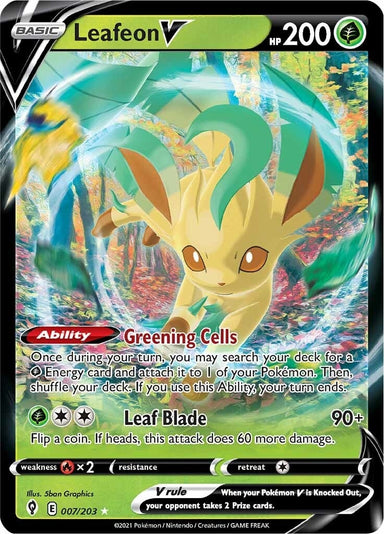 Image for Leafeon V (007/203) (SWSH07: Evolving Skies) - Pokemon