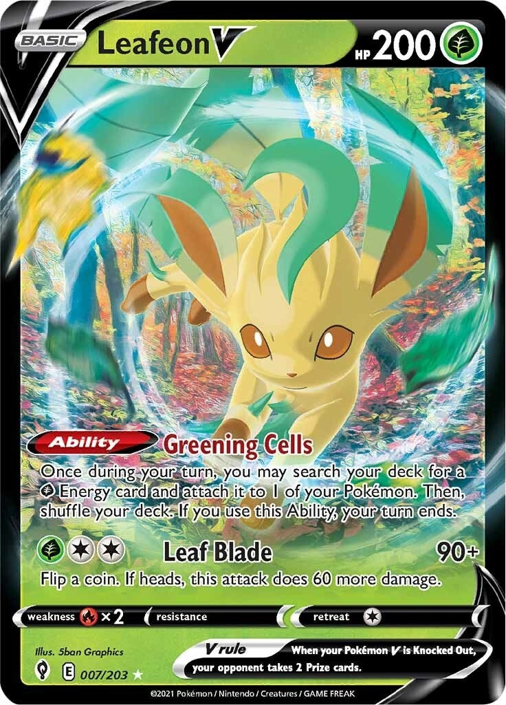 Image for Leafeon V (007/203) (SWSH07: Evolving Skies) - Pokemon