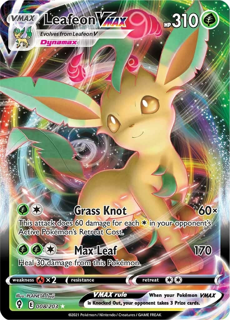 Image for Leafeon VMAX (008/203) (SWSH07) - Pokemon