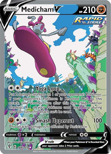 Image for Medicham V (Alternate Full Art) (186/203) (SWSH07: Evolving Skies) - Pokemon