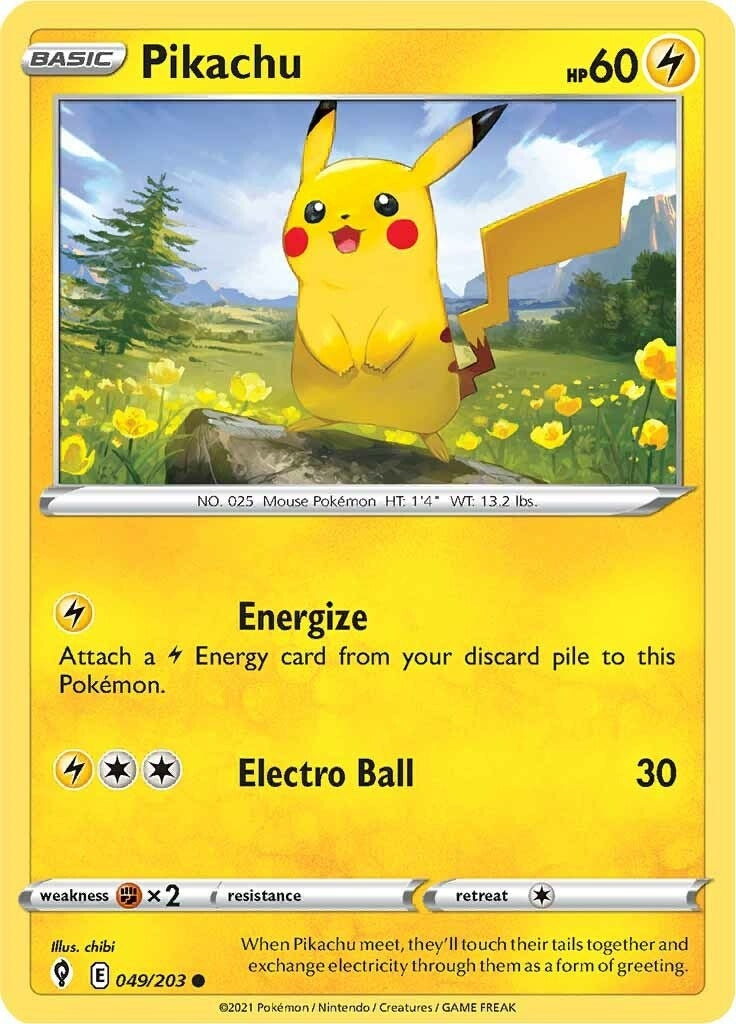 Pikachu (049/203) (SWSH07: Evolving Skies)