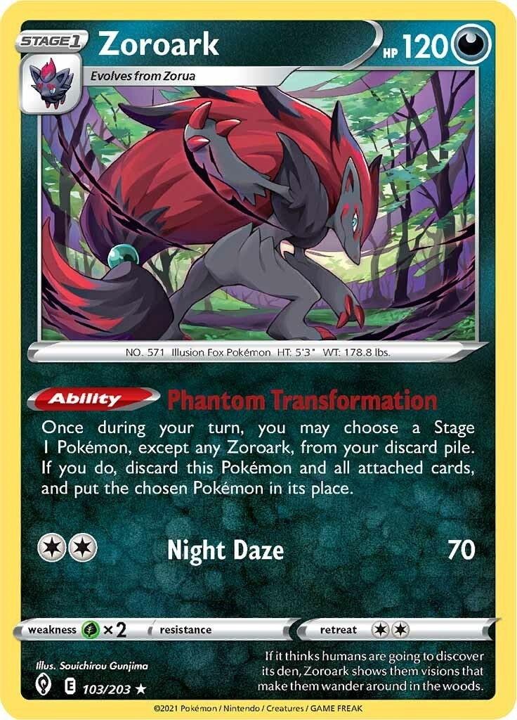 Zoroark (103/203) (SWSH07: Evolving Skies)