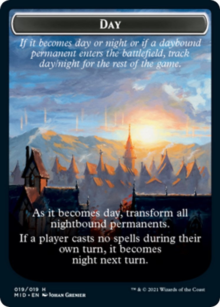 Image for Day // Night Double-Sided Token (19) (MID) - Magic: The Gathering