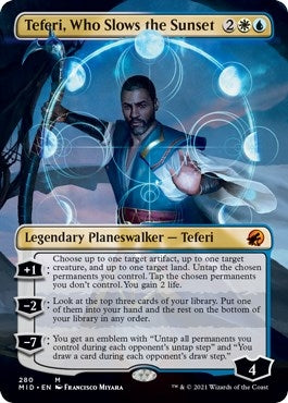 Image for Teferi, Who Slows the Sunset (Borderless) (280) (MID) - Magic: The Gathering