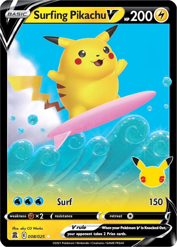 Image for Surfing Pikachu V (008/025) - Pokemon