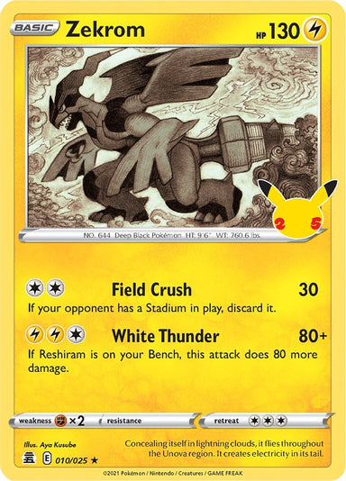Image for Zekrom (010/025) (Celebrations) (CLB) - Pokemon