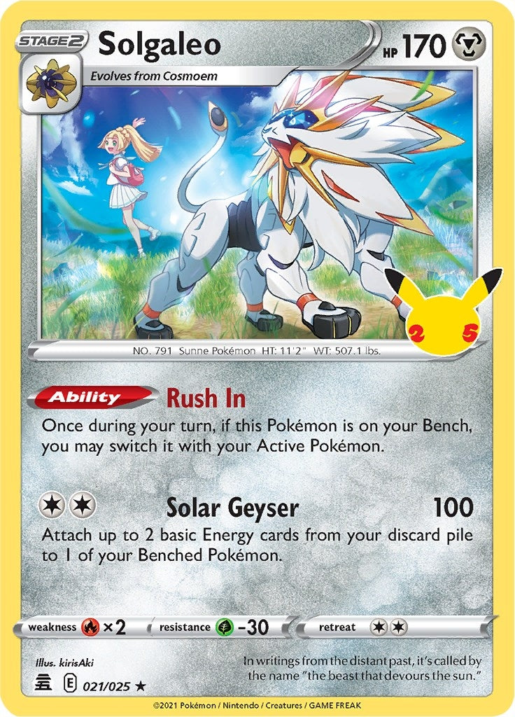 Image for Solgaleo (021/025) (Celebrations) (CLB) - Pokemon