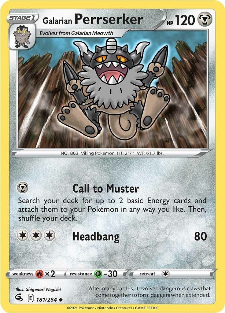 Image for Galarian Perrserker (181/264) - Pokemon