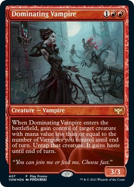 Image for Dominating Vampire (407) (Play Promos) (PLAY) - Magic: The Gathering