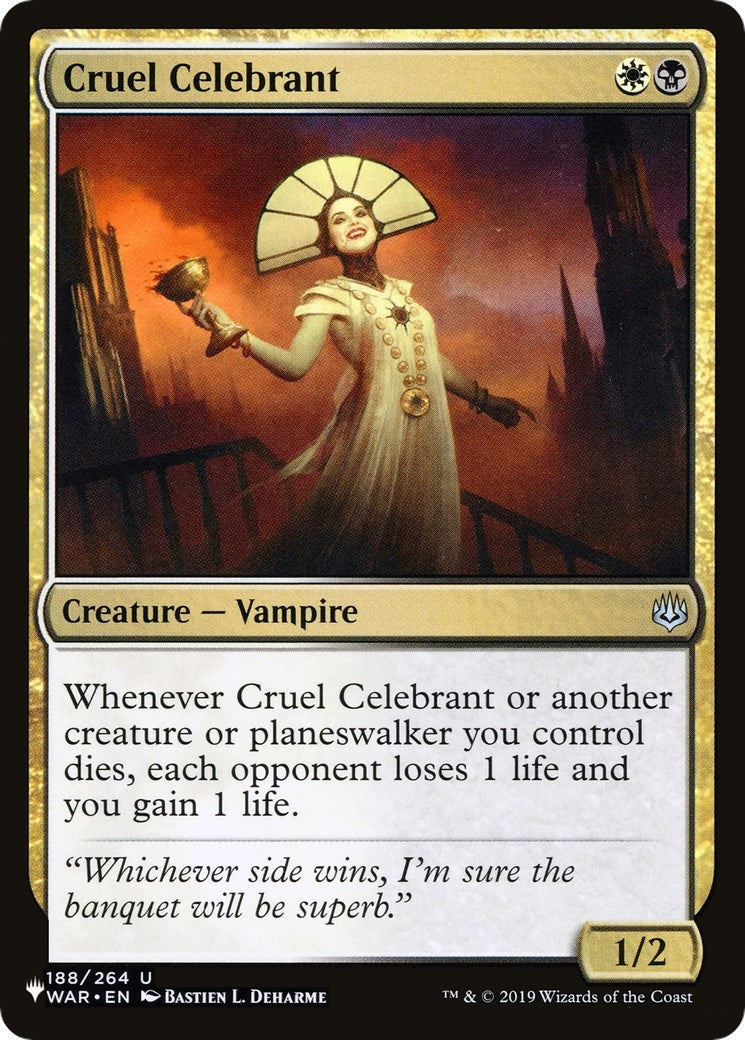 Image for Cruel Celebrant (188/264) (The List Reprints) (LIST) - Magic: The Gathering