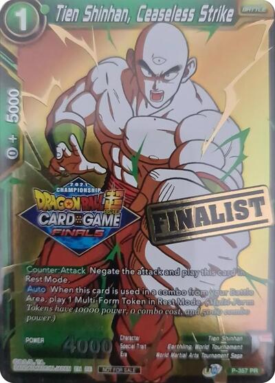 P-357  - Tien Shinhan, Ceaseless Strike (Championship 2021 Vault Set) (Finalist Gold Stamped)