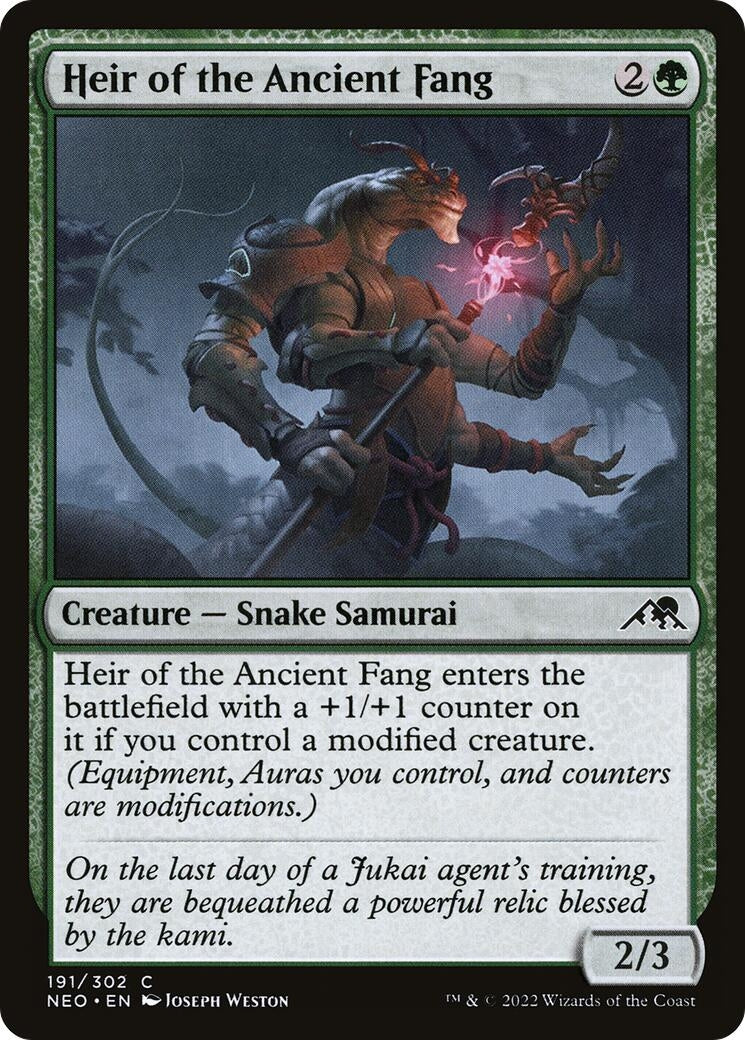 Image for Heir of the Ancient Fang (191) (Kamigawa: Neon Dynasty) (NEO) - Magic: The Gathering